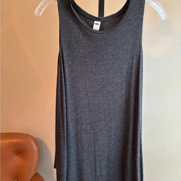 3 Old Navy, Navy/Cream/Grey Relaxed Swing Womens Tank Tops With Sparkle Fabric - Picture 5 of 9
